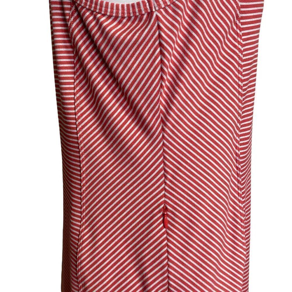 Title Nine Alpha Buttah Tank Dress Women's Medium Guava Red & Gray Striped - Picture 8 of 8